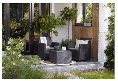 Claire 3 Piece balcony set with storage table - 2 Year Warranty - On Sale Now $449